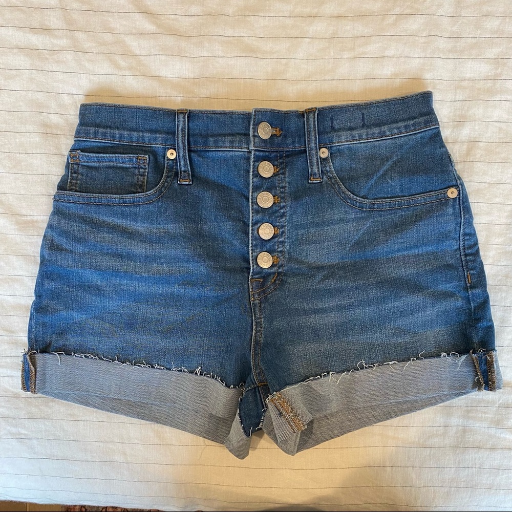 Madewell High Rise Denim Shorts w/ Button Fly